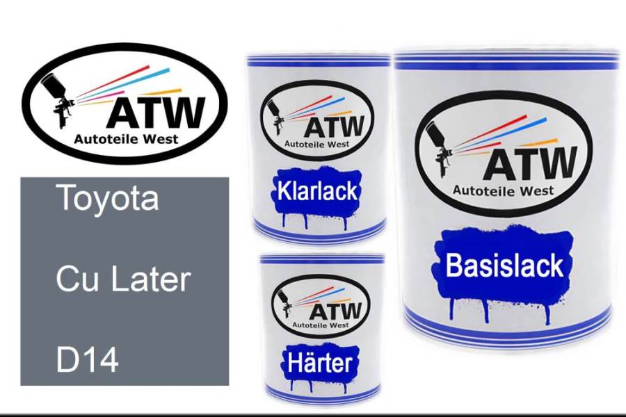 Toyota, Cu Later, D14: 1L Lackdose + 1L Klarlack + 500ml Härter - Set, von ATW Autoteile West.